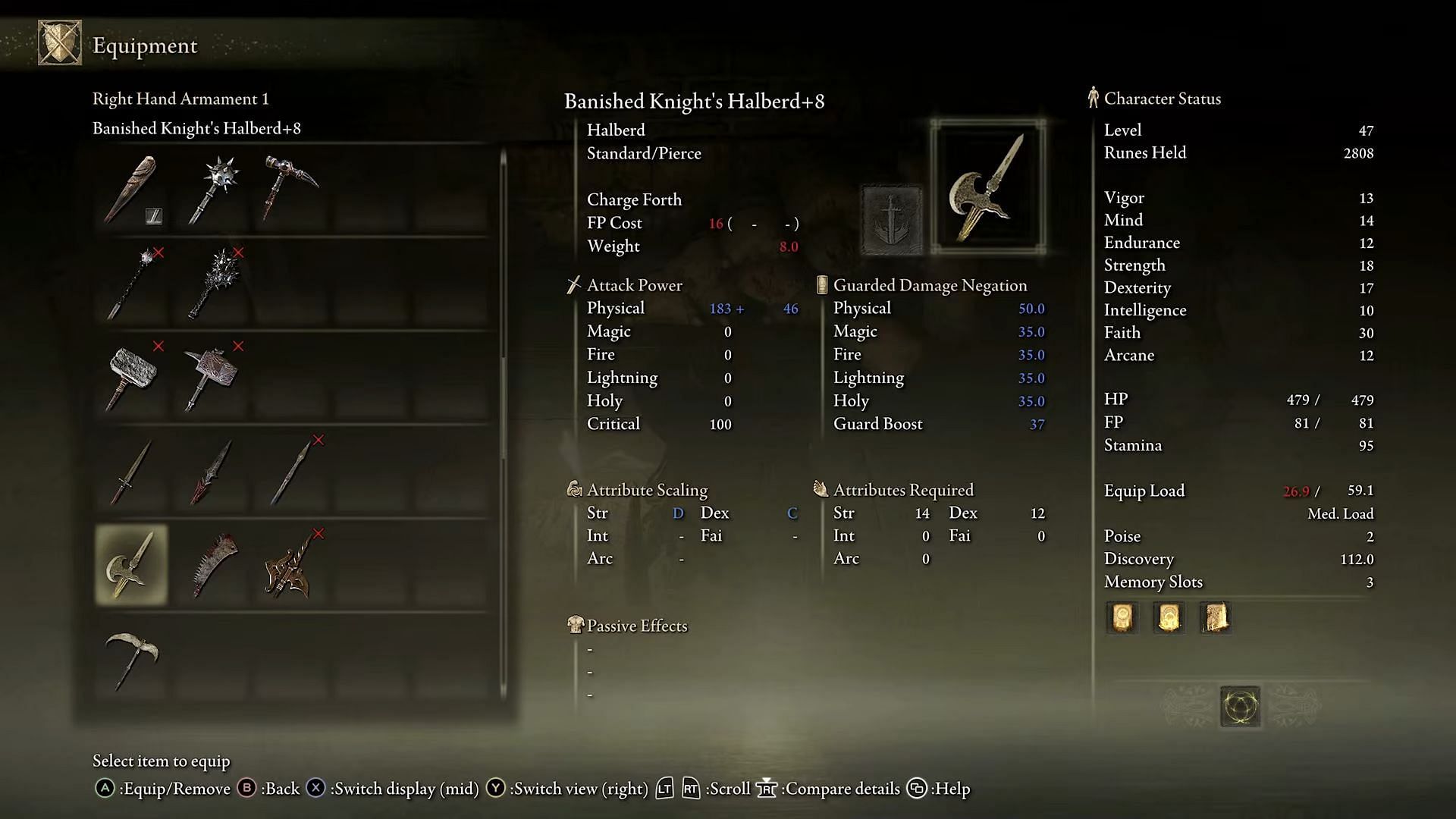 Banished Knight&#039;s Halberd is one of the best all-round halberds (Image via Its Shatter/Youtube)