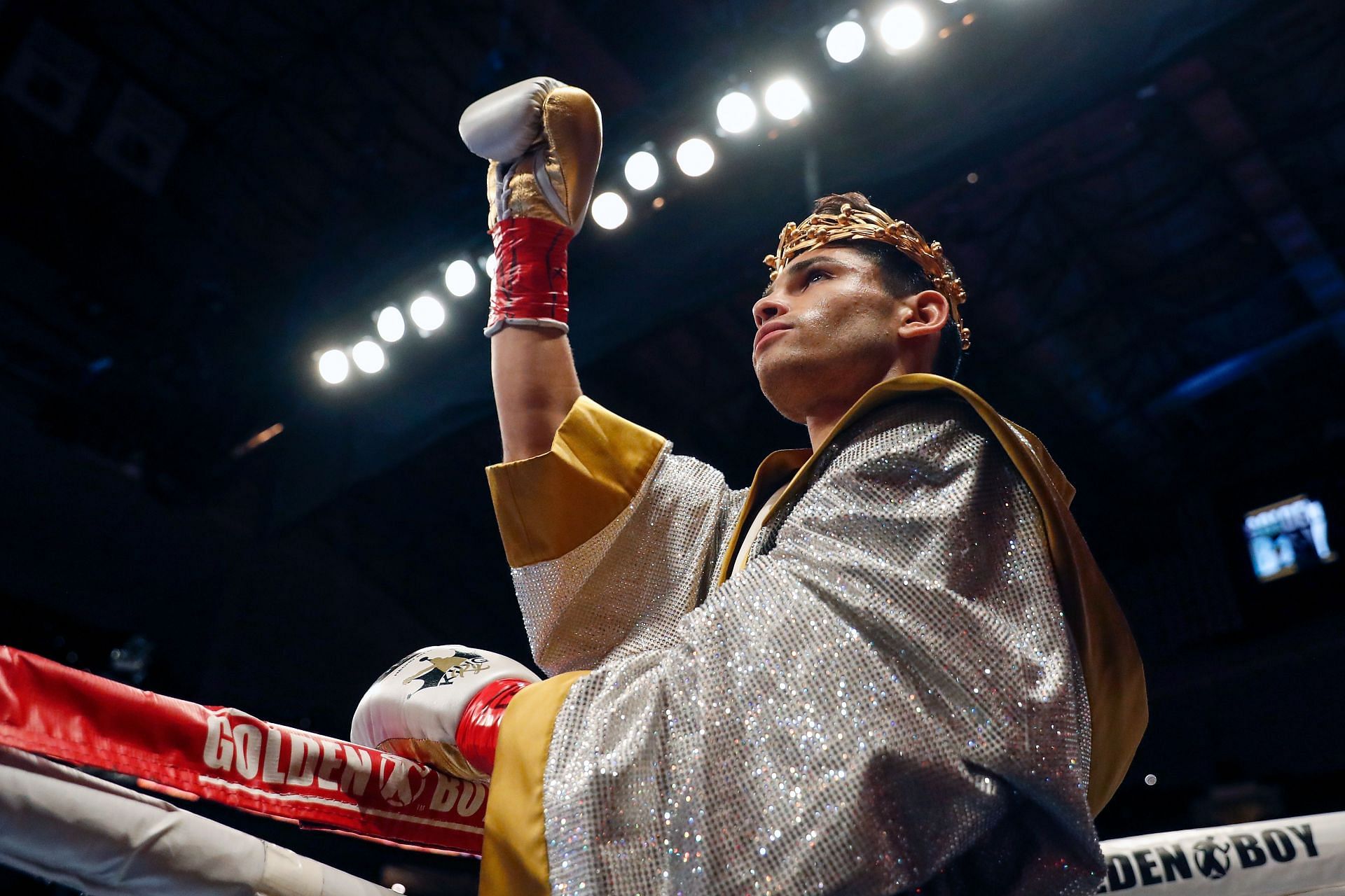 Ryan Garcia inside the ring before his fight against Luke Campbell