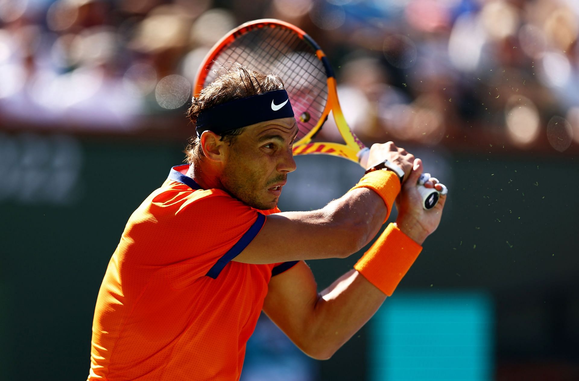 2022 BNP Paribas Open - Rafael Nadal playing a backhand