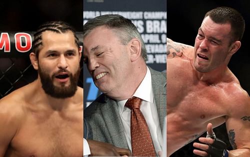 Jorge Masvidal [left], Teddy Atlas [center], Colby Covington [right]