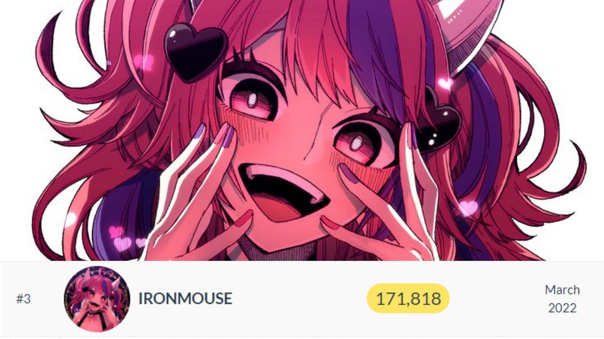 The popular VTuber Ironmouse has become the most subbed-to female streamer on Twitch (Image via Sportskeeda)