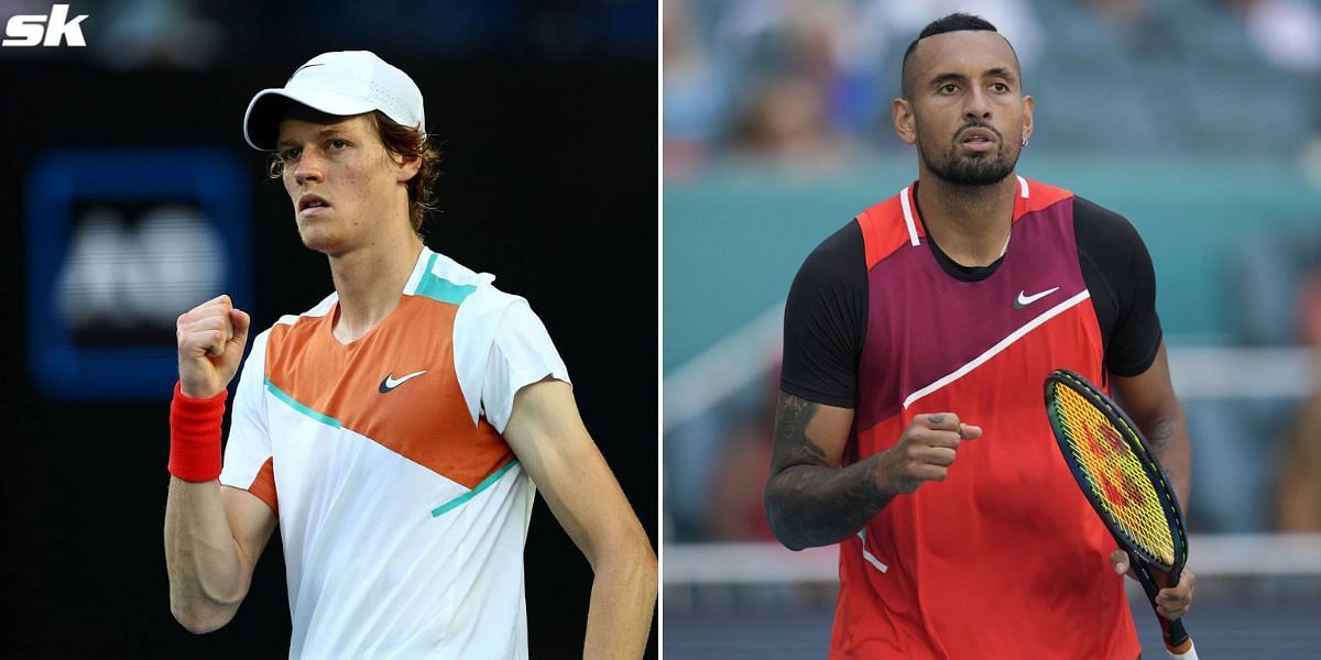 Jannik Sinner (L) and Nick Kyrgios