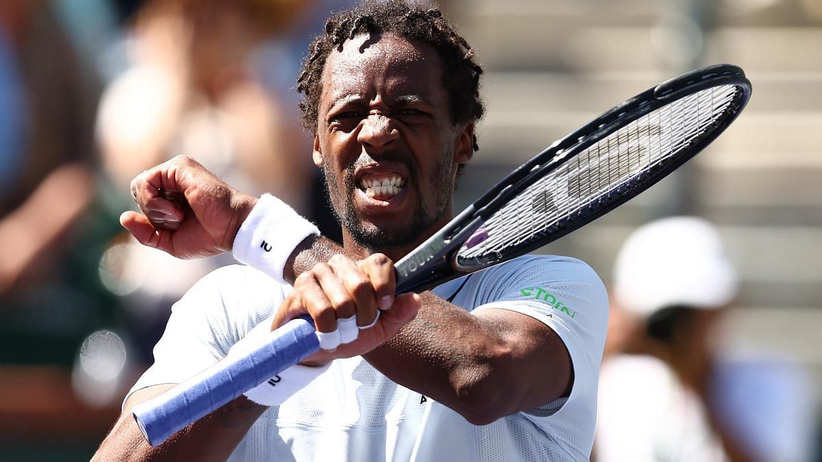 Monfils dominated the match with his powerful groundstrokes