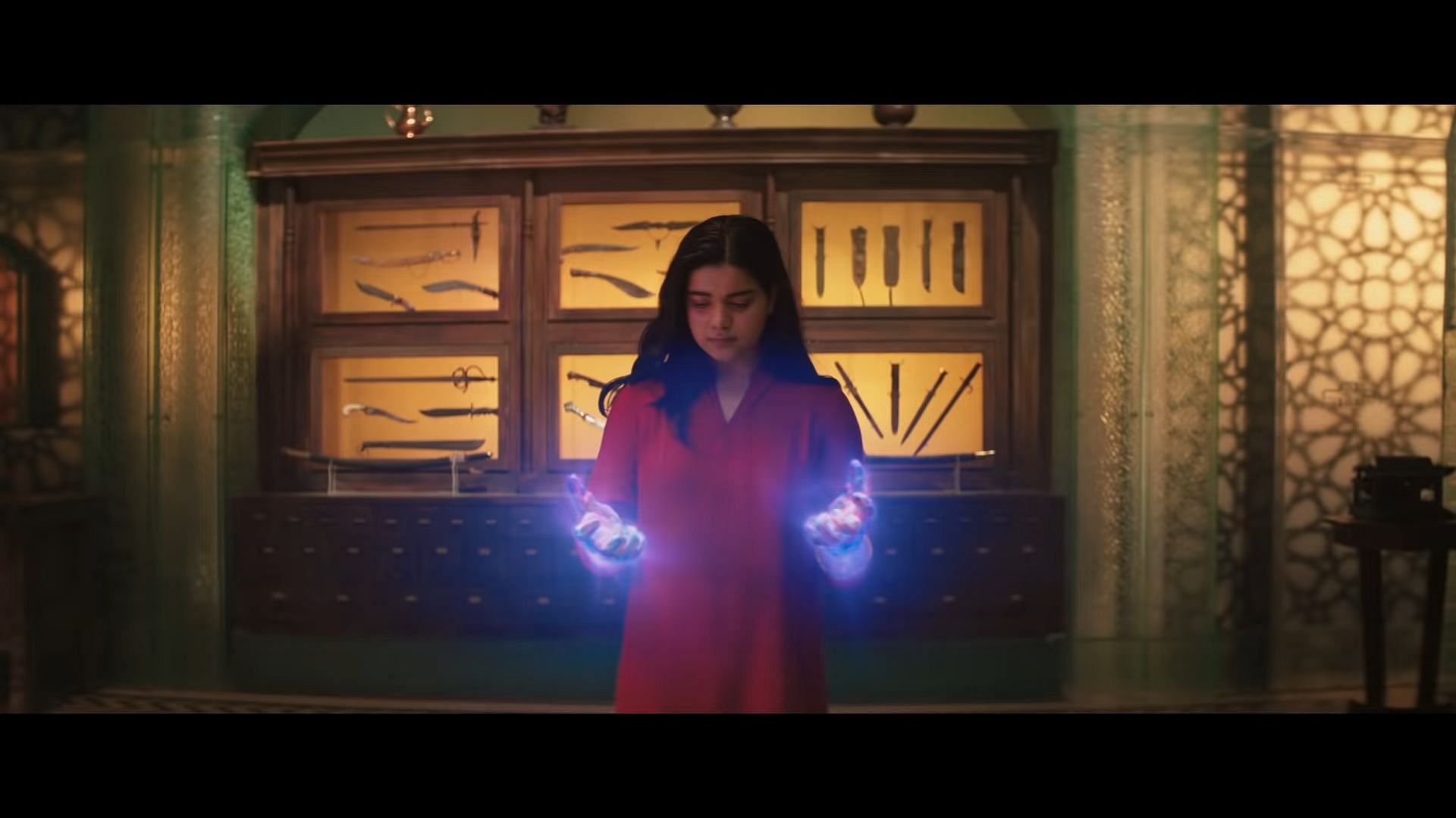 Kamala Khan with her energy constructs in the trailer (Image via Marvel Studios)