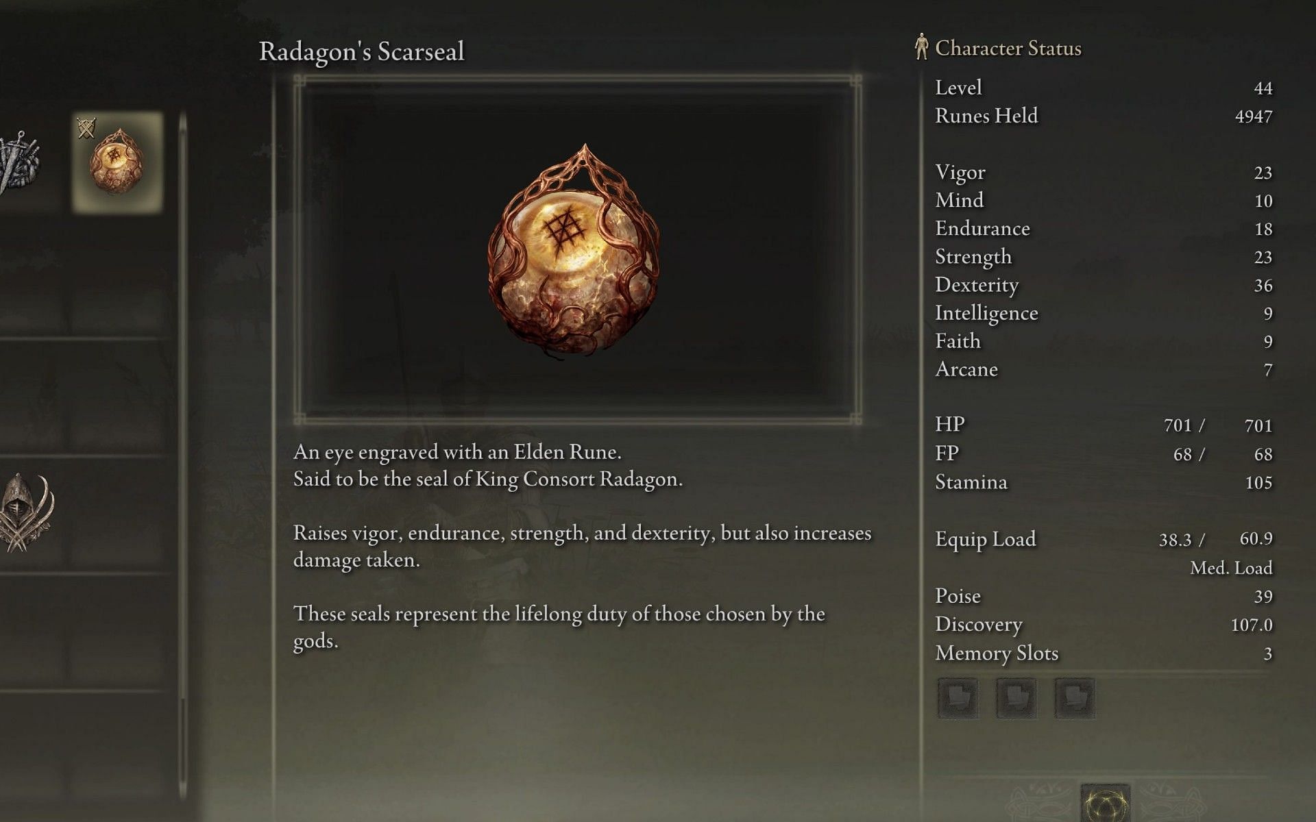 Albinauric Radagon's Scarseal and Pot Companion Talisman 