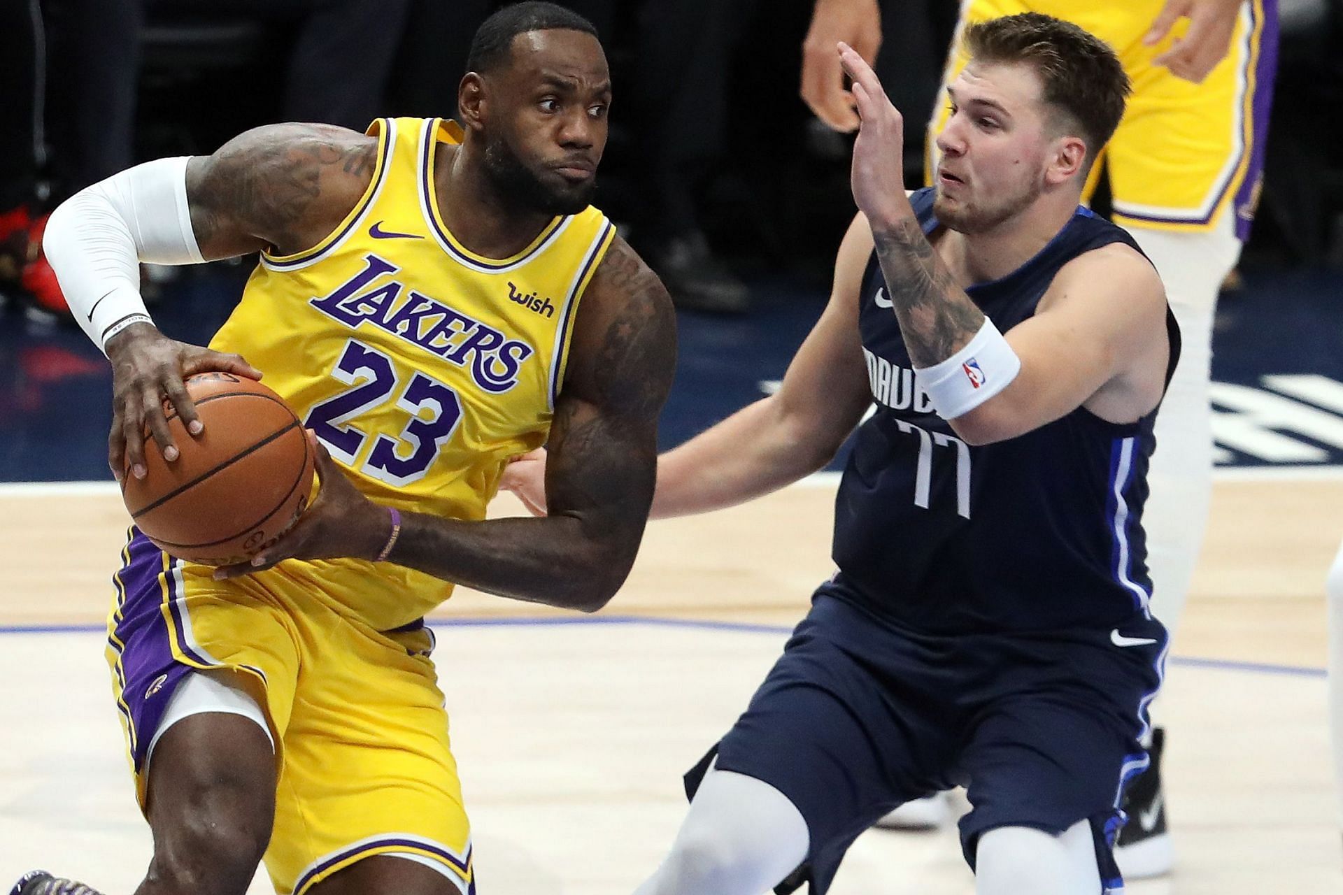 LeBron James and the LA Lakers gave up too many transition baskets to Luka Doncic and the Dallas Mavericks. [Photo: Bleacher Report]