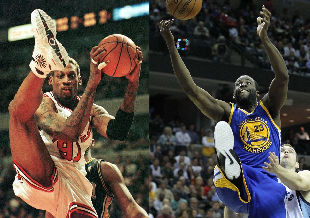 Dennis Rodman, left, and Draymond played pivotal but often overlooked roles in their great basketball careers. [Photo: Hoopshype]
