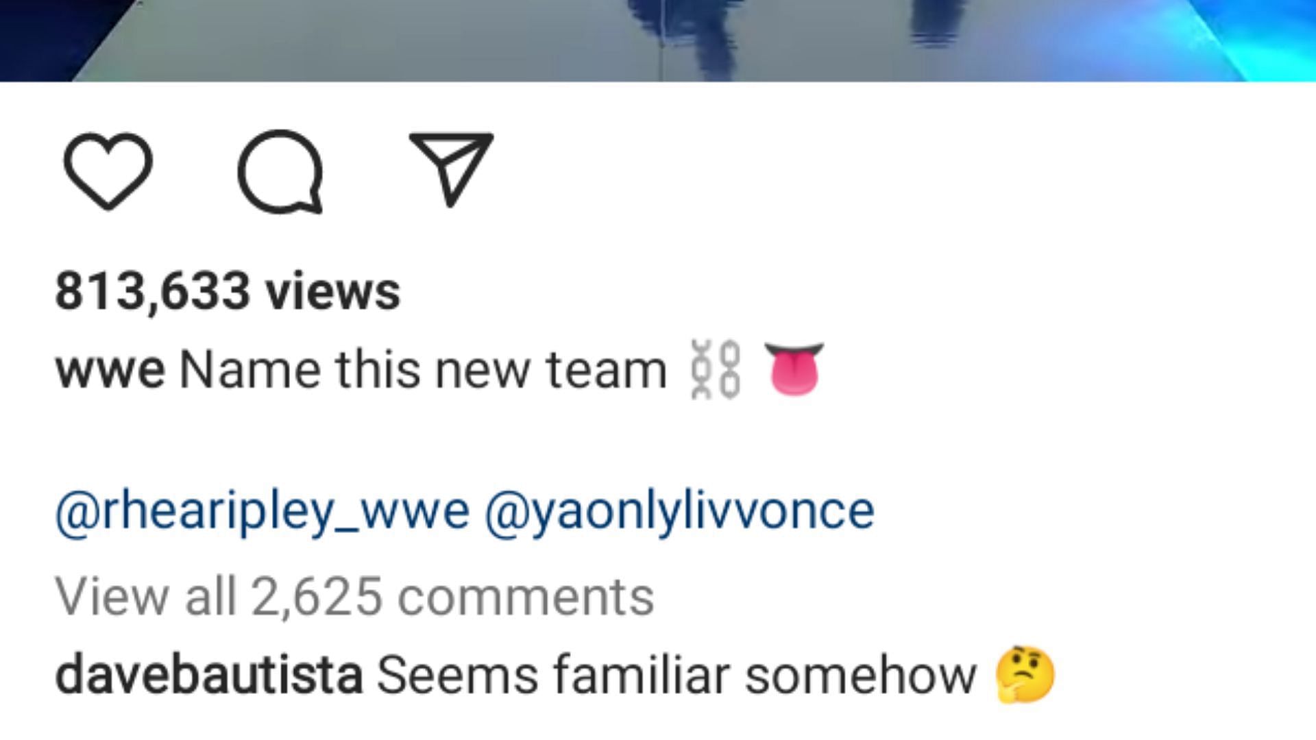 The former WWE Superstar&#039;s response on Instagram