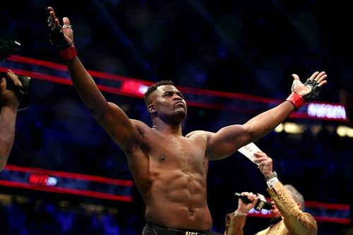 UFC 270: Francis Ngannou celebrates defeating Ciryl Gane