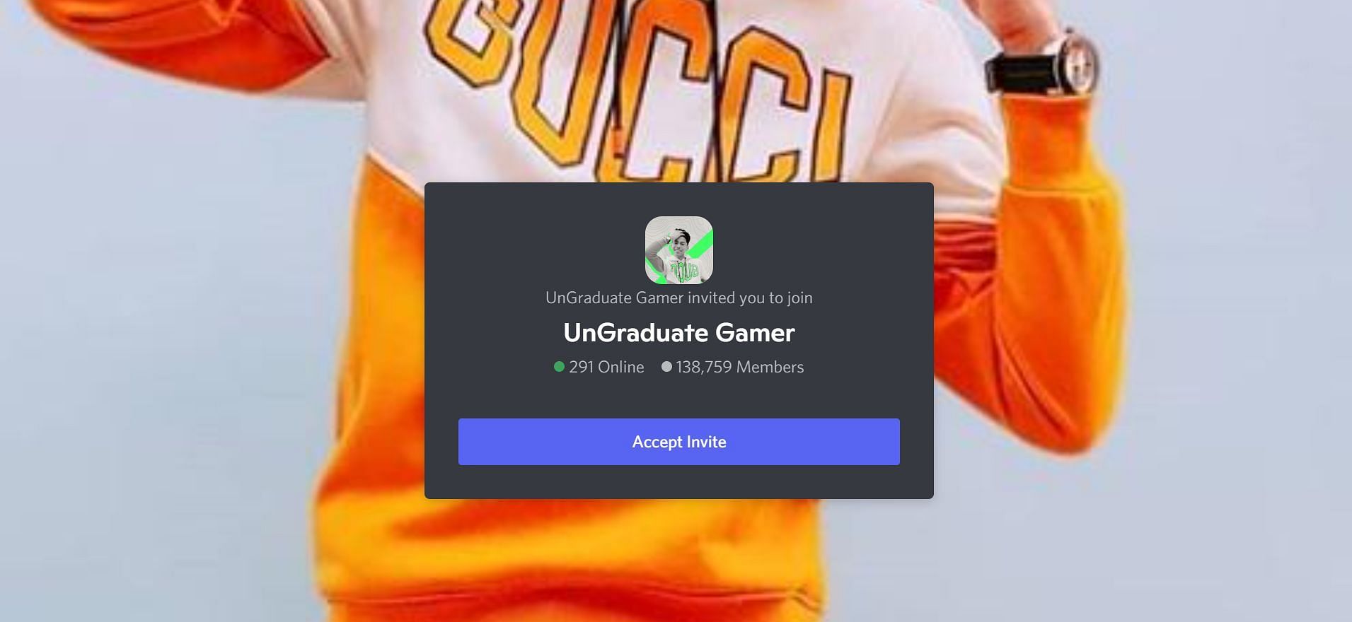 UnGraduate Gamer&#039;s has 138k+ members (Image via Discord)