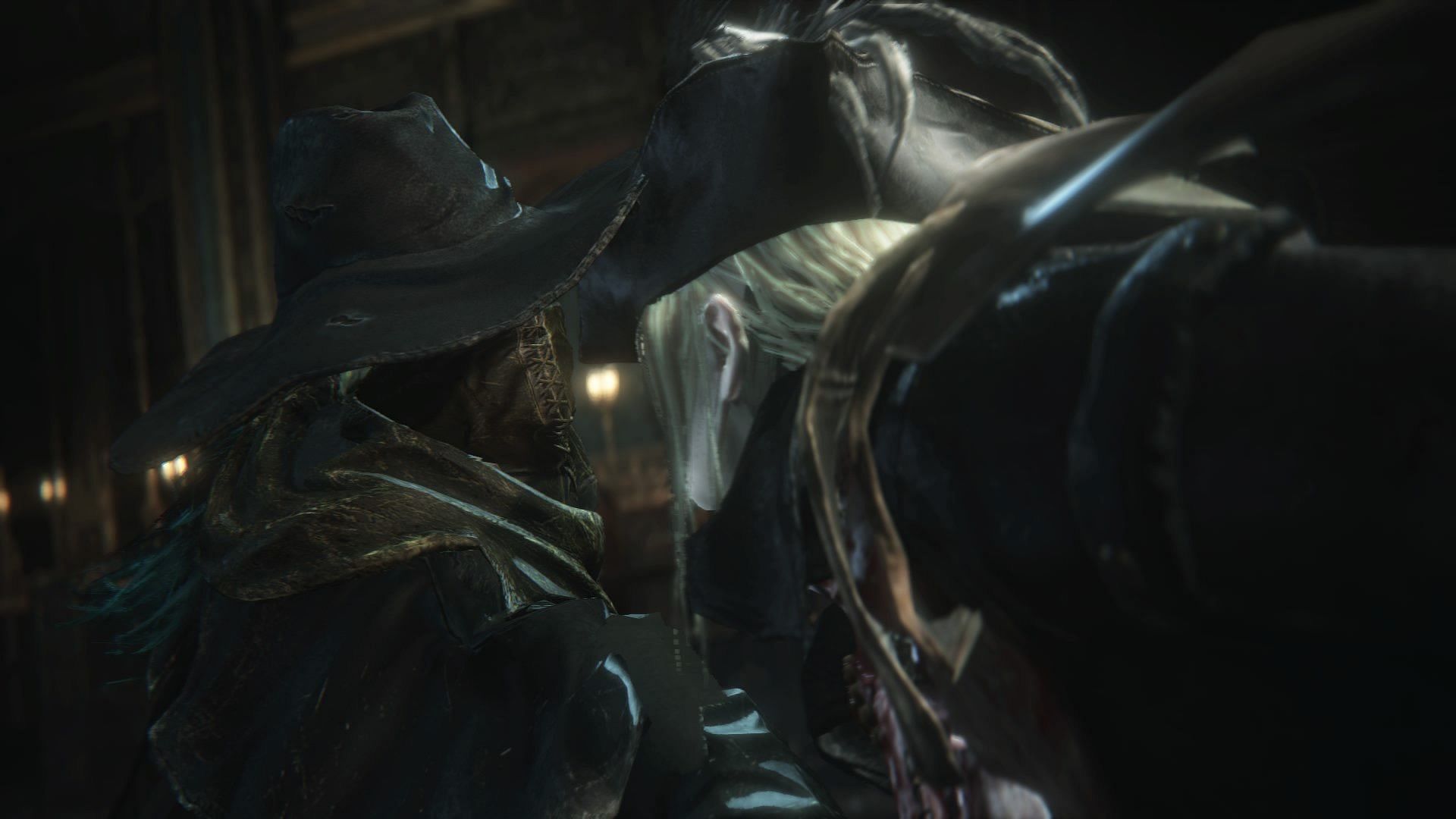 The Hunter facing Lady Maria (Image via Bloodborne DLC: The Old Hunters)