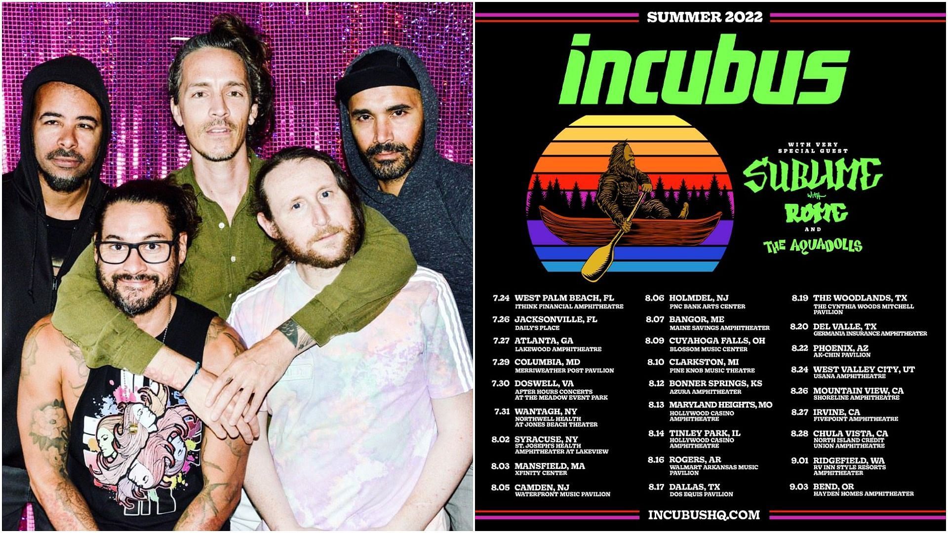 incubus past tour dates