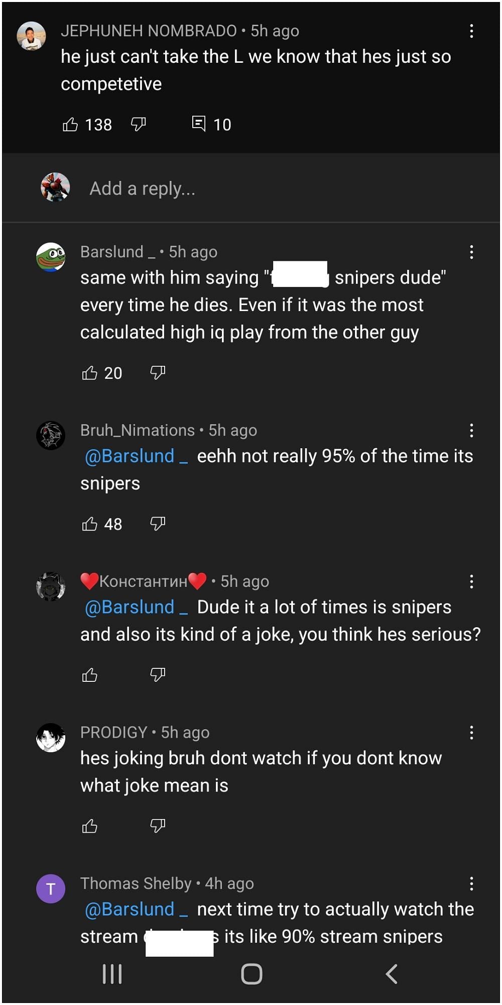 Naturally, talk of snipers came up when Fortnite came up (Image via YouTube)