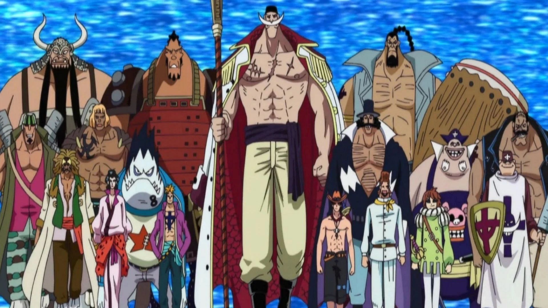 The Whitebeard Pirates in their full glory (Image via Toei Animation)