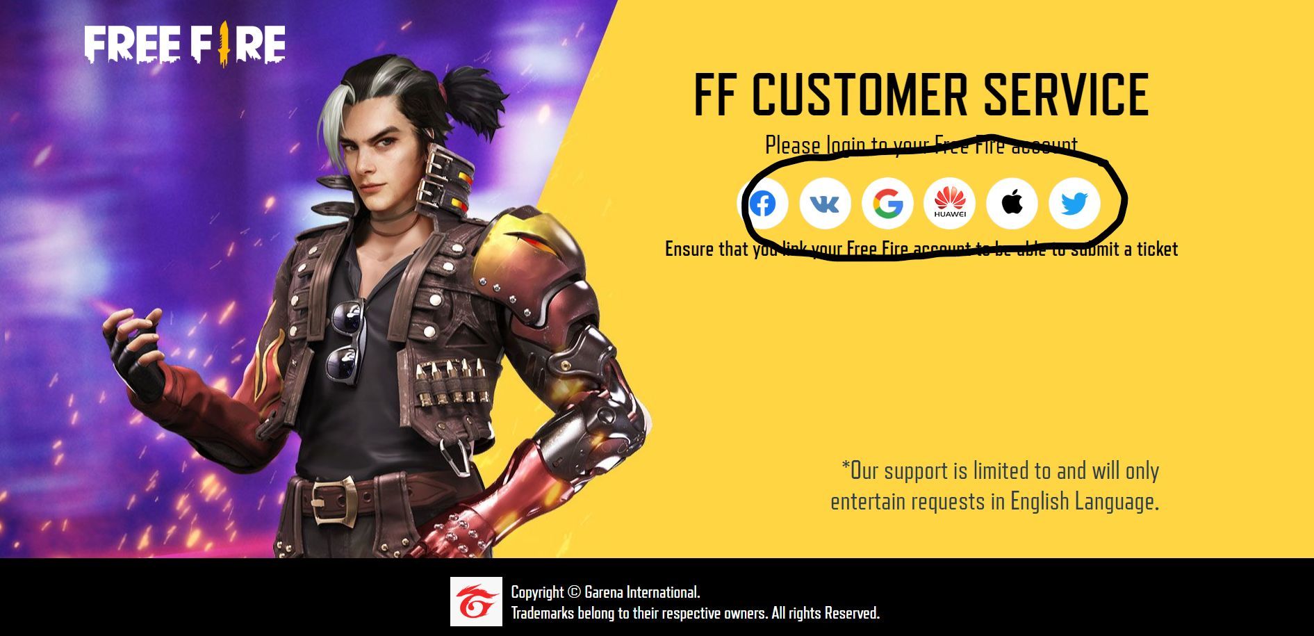 Sign in using the linked account (Image via Garena)