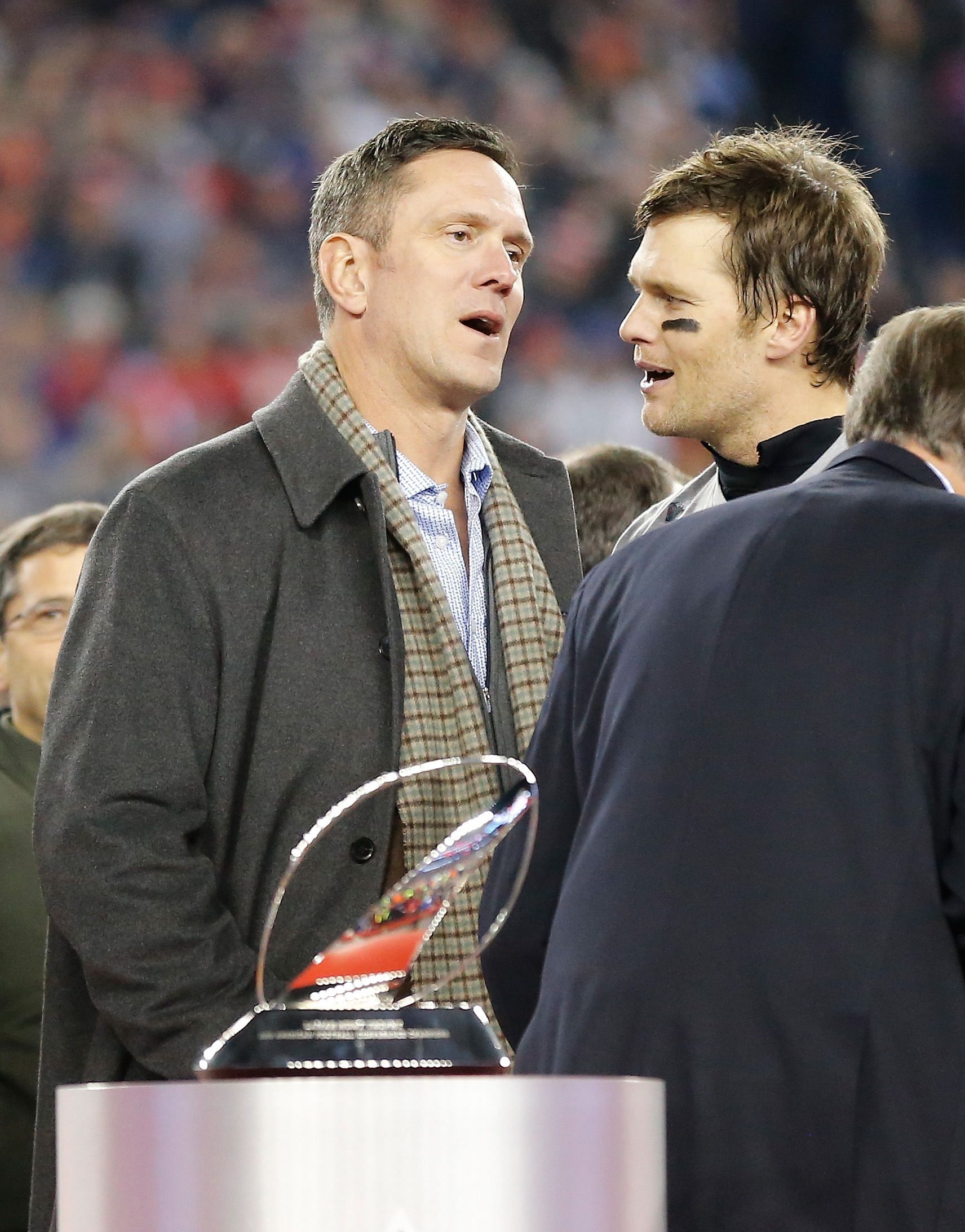 New England Patriots Drew Bledsoe and Tom Brady