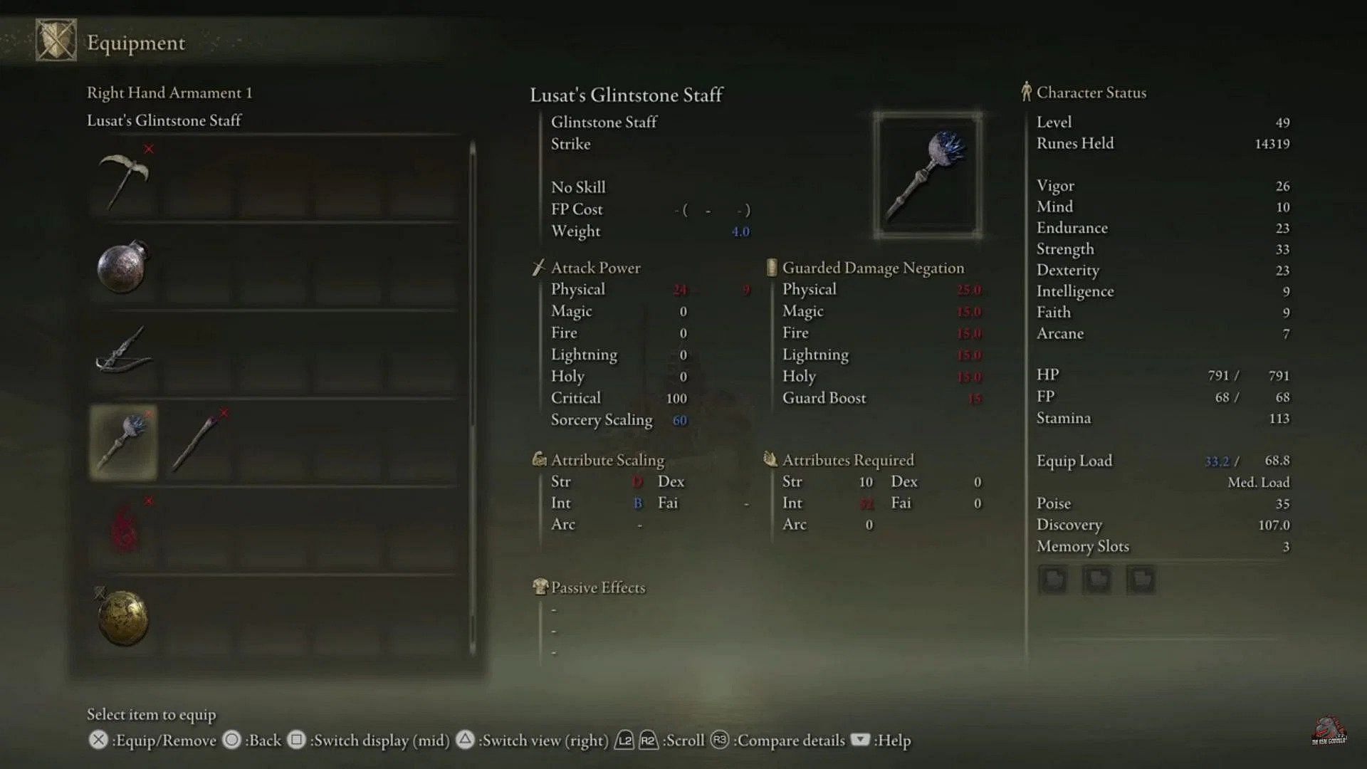 The insane scaling of Lusat&#039;s Glintstone staff in Elden Ring makes it a weapon worth using in the end-game (Image via The Real Godzilla/Youtube)