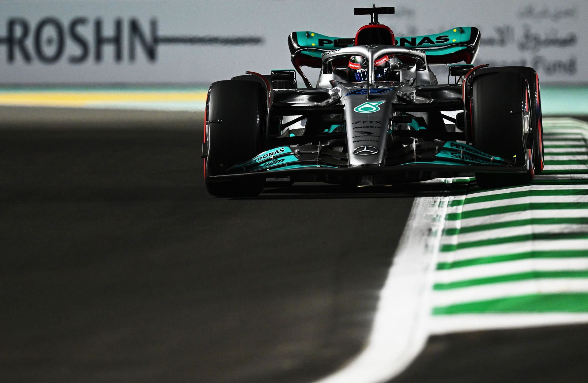 F1 Grand Prix of Saudi Arabia - Qualifying - Russell drives the W13 on track.