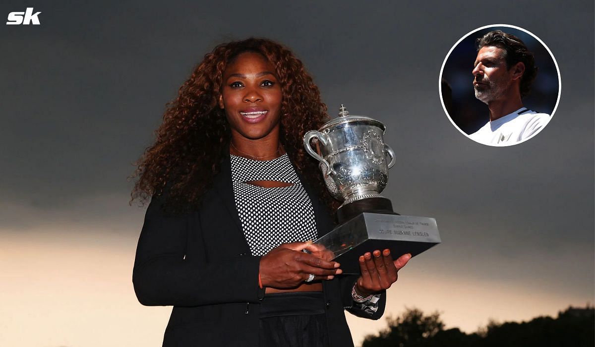 Serena Williams with the 2013 Roland Garros trophy