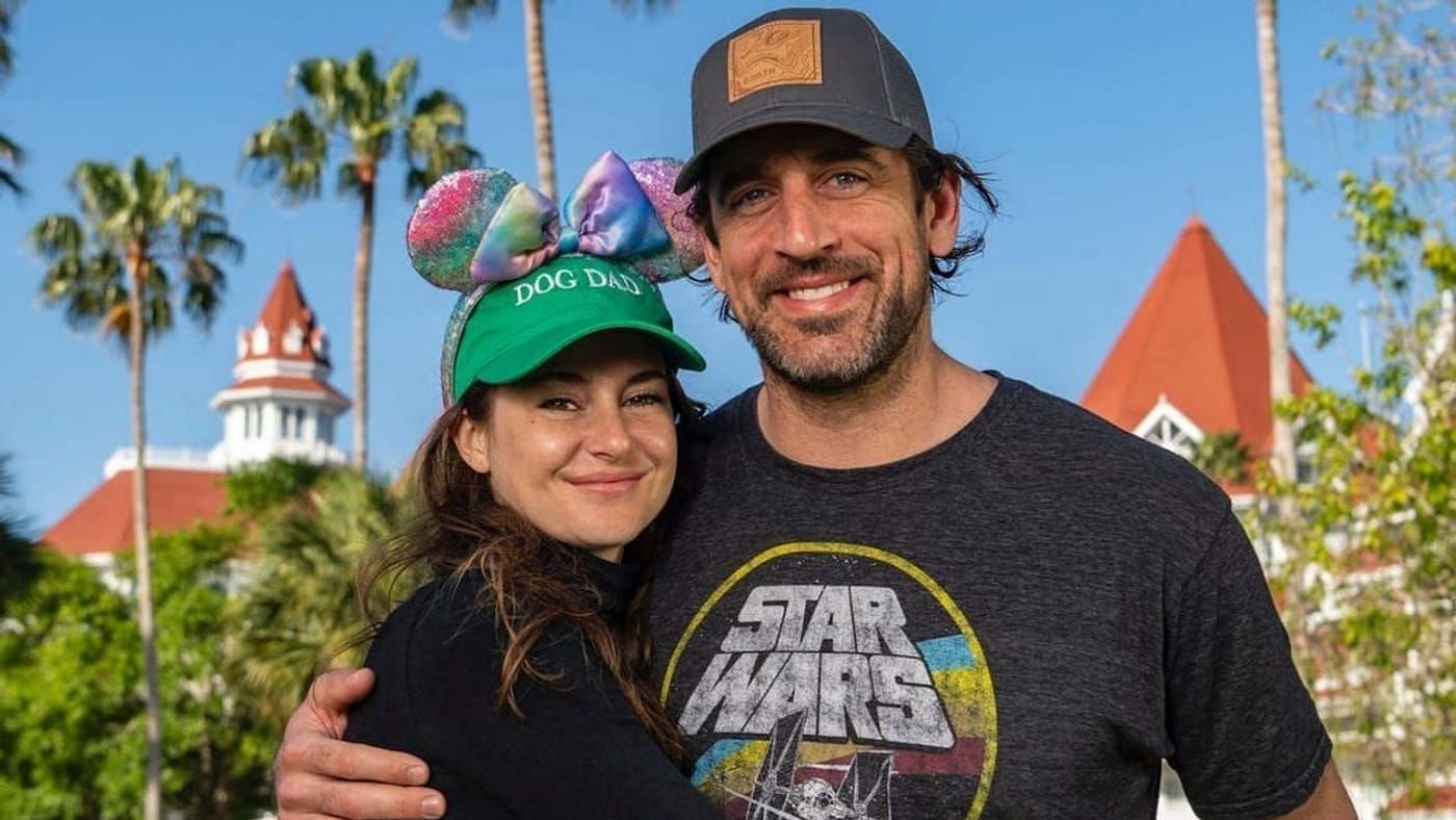 Actress Shailene Woodley and Green Bay Packers QB Aaron Rodgers (image via Disney)