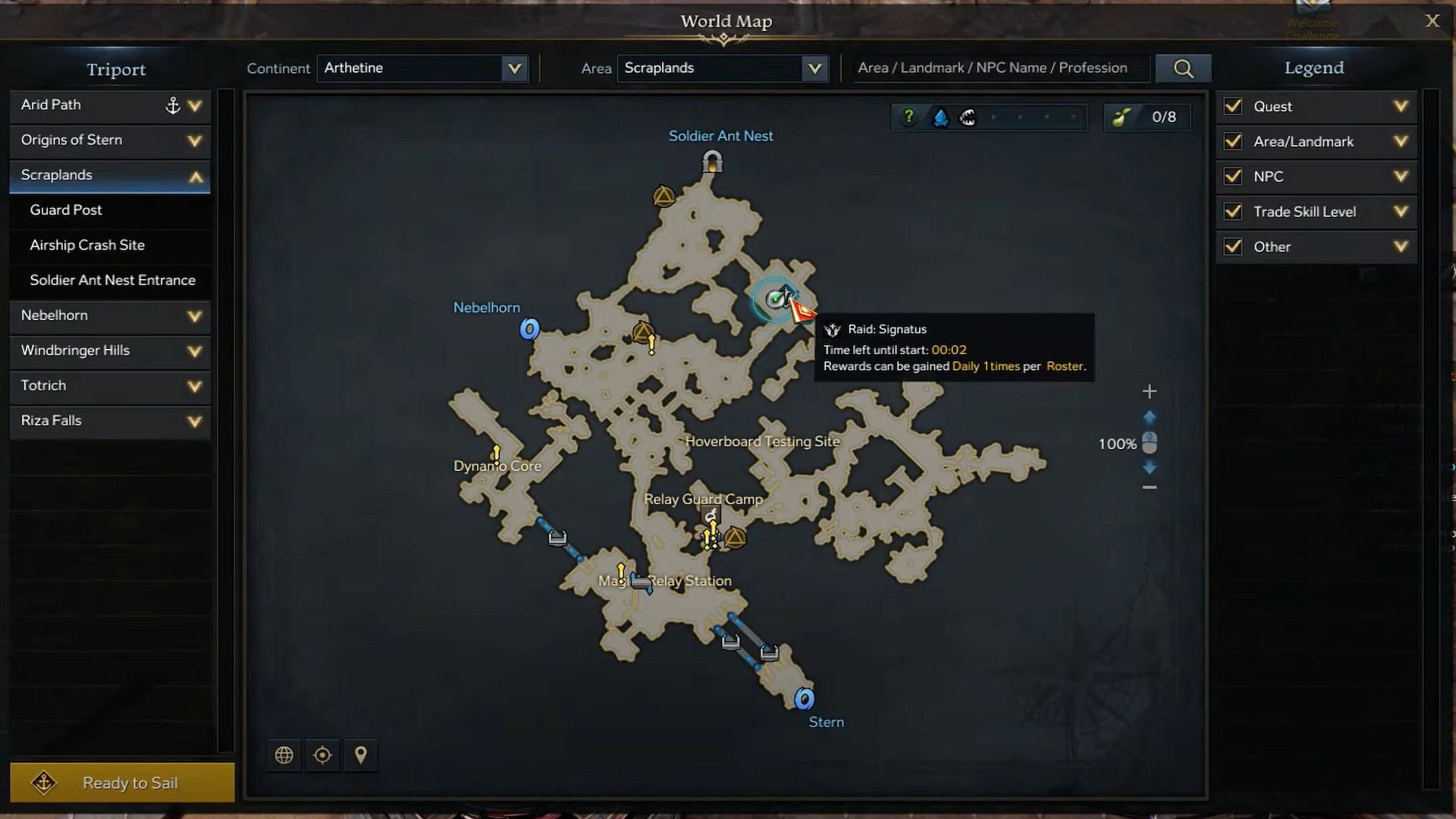 Head to this location in the Scraplands to reach the giant Mech, Signatus (Image via Wow Quests/YouTube)