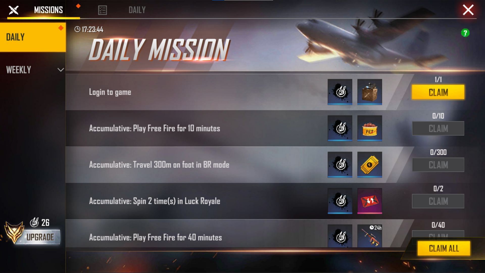 Badges can be earned through missions (Image via Garena)