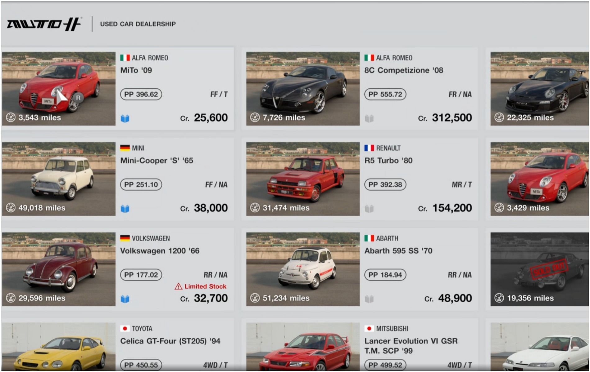 ¿Cuándo se actualizarán los autos usados ​​en Gran Turismo 7?
