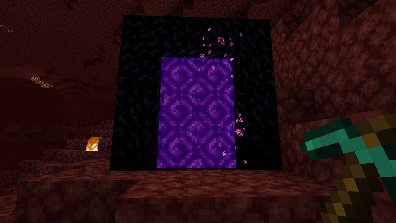 Players can use Nether portals as a source of obtaining obsidian (Image via Minecraft)