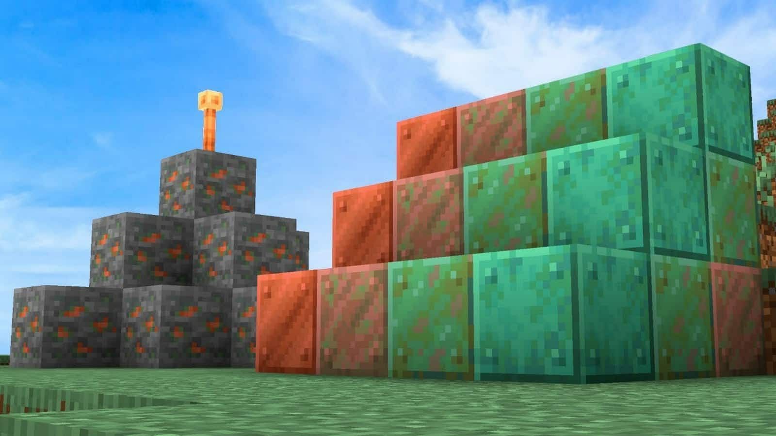 Copper blocks in Minecraft (Image via Mimecraft)