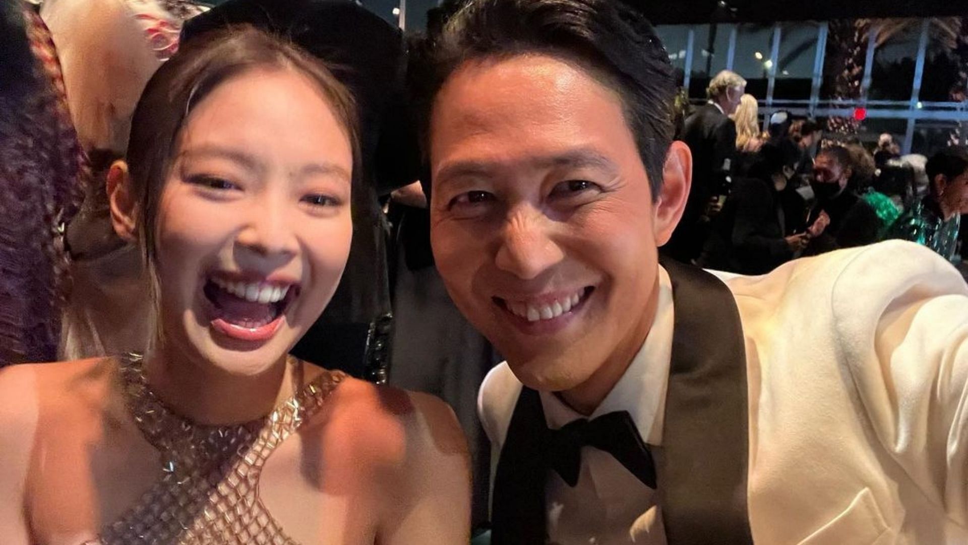 BLACKPINK&#039;s Jennie and Lee Jung-jae at the LACMA Art+Film Gala 2021 (Image via @from_jjlee/Instagram)