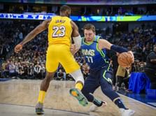 ICYMI: Luka Doncic squares up on iso against LeBron James, hits a stellar fadeaway shot in 4th quarter during victory vs LA Lakers