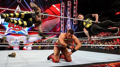 Rey and Dominik Mysterio in action on RAW this week