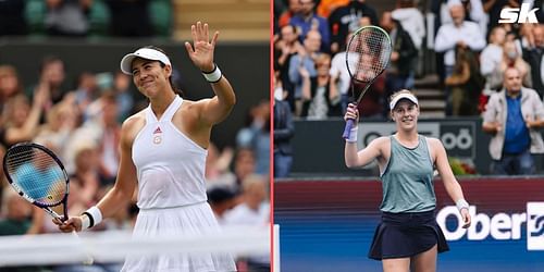 Garbine Muguruza (L) and Alison Riske.