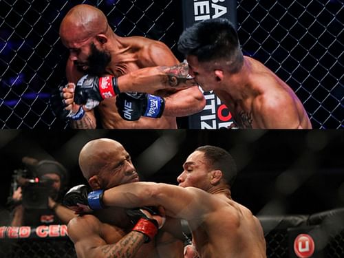 Demetrious Johnson vs Rodtang at ONE X (top), Demetrious Johnson vs John Dodson (below). [Photo: ONE Championship / Twitter]