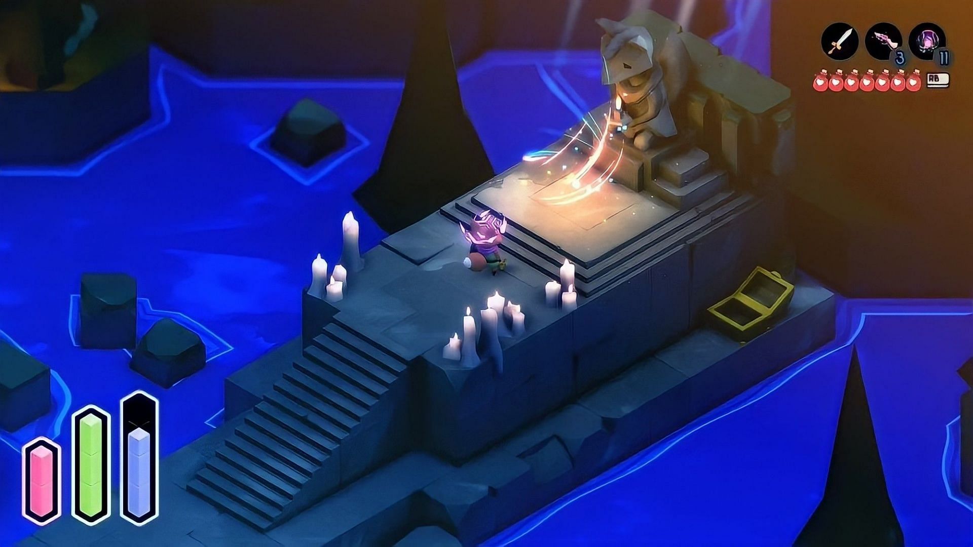 Here lies the final Hero&#039;s Grave in Tunic, completing the journey to get the powerups (Image via Finji)