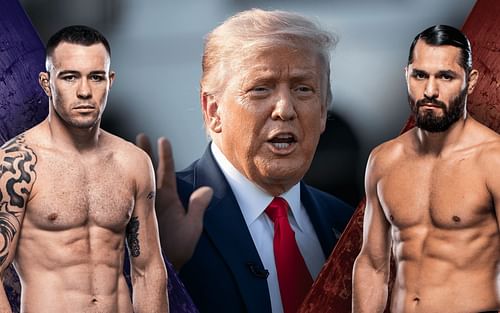 Jorge Masvidal and Colby Covington via ufc.com and Donald Trump via Getty