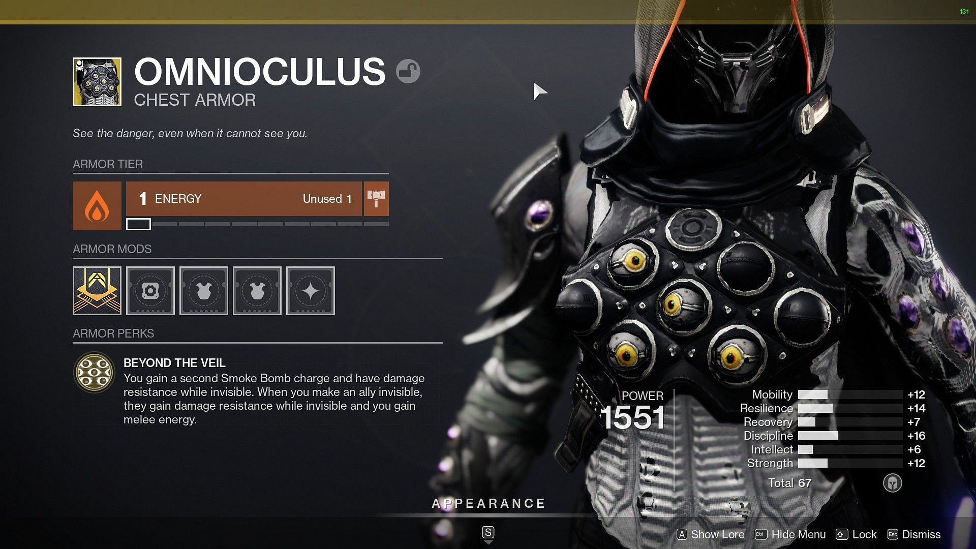 Omnioculus exotic Chest Armor (Image via Bungie)