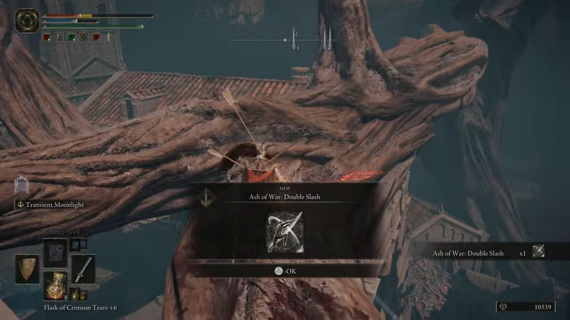 Double Slash is powerful but it&#039;s speed is affected by weapon weight in Elden Ring (Image via EternityInGaming/Youtube)