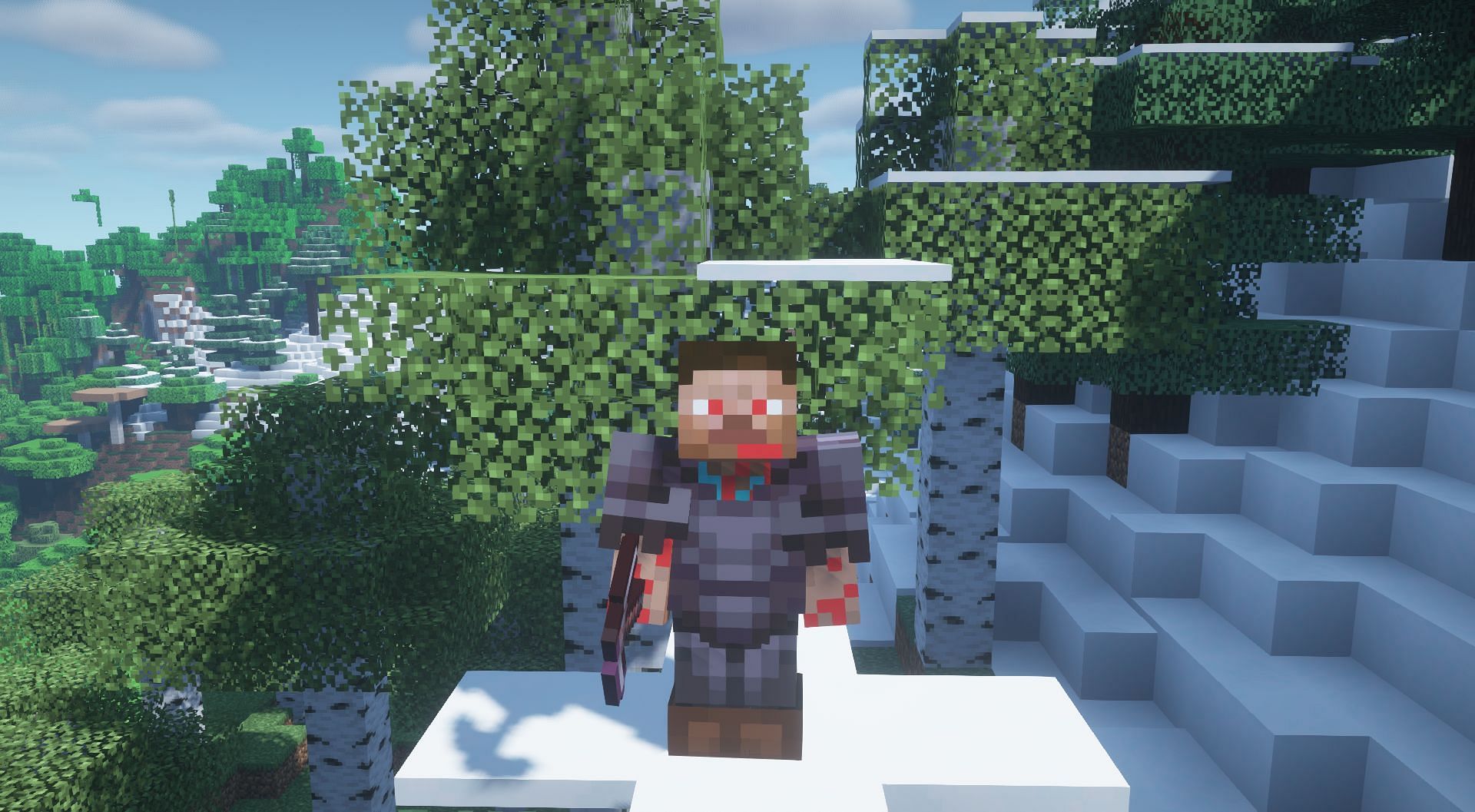 Player must be aware of the shoulders and head of the character (Image via Minecraft)