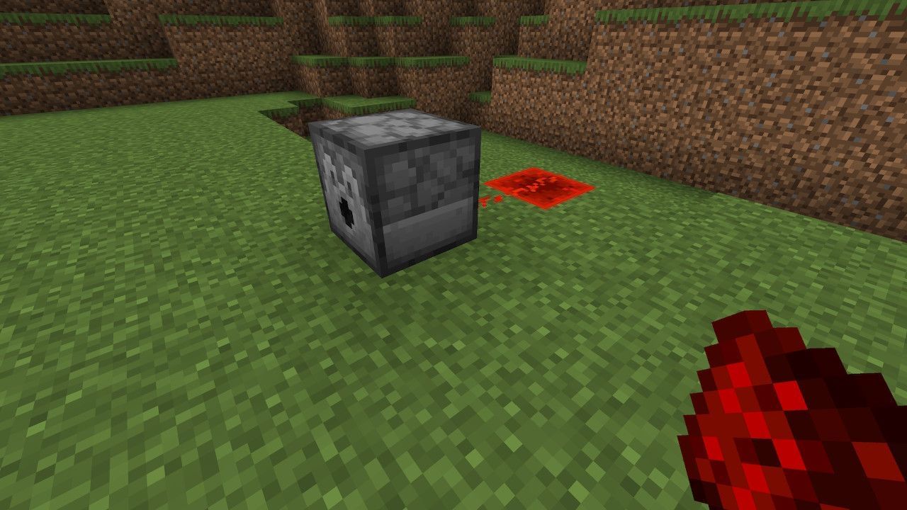 Place the dispenser where users wish to with the opening facing any direction they need (Image via Minecraft)