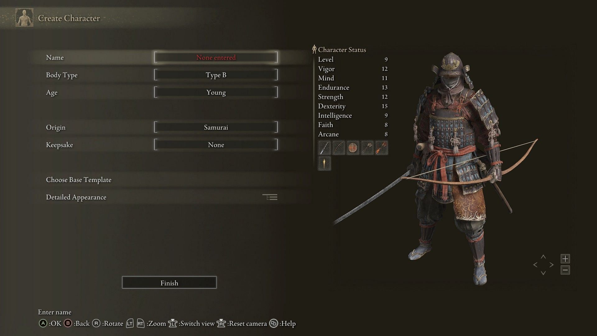 The Samurai class is the best one for new players (Image via Elden Ring)