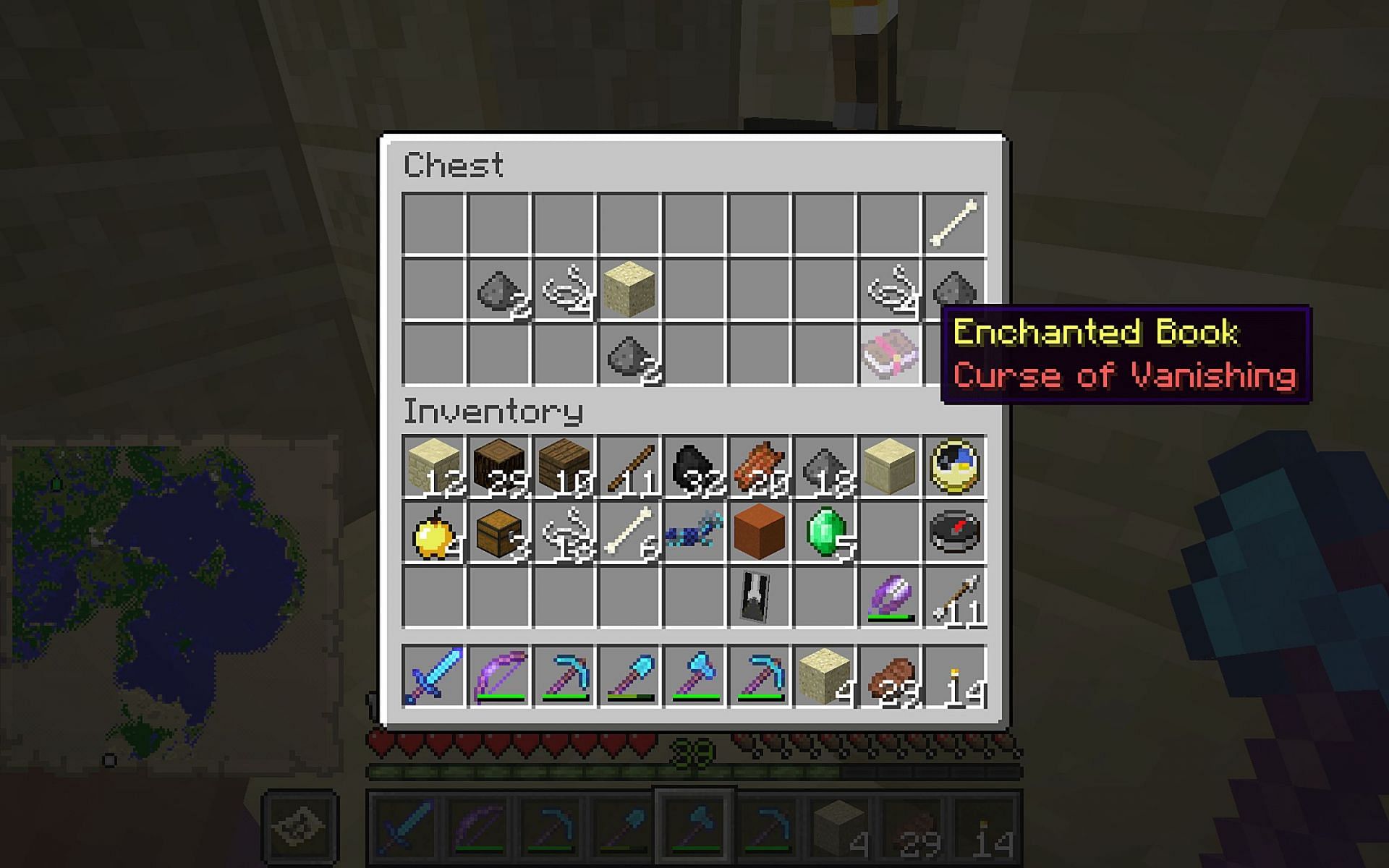 Curse of Vanishing can be applied to several different items (Image via Mojang)