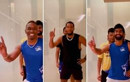 "I have to teach these guys how to dance" - Dwayne Bravo performs the 'Number One' hook step with CSK teammates