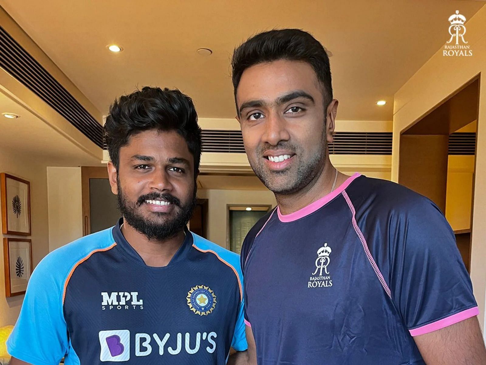 Sanju Samson (left) and R Ashwin (right) will share the dressing room in IPL 2022.