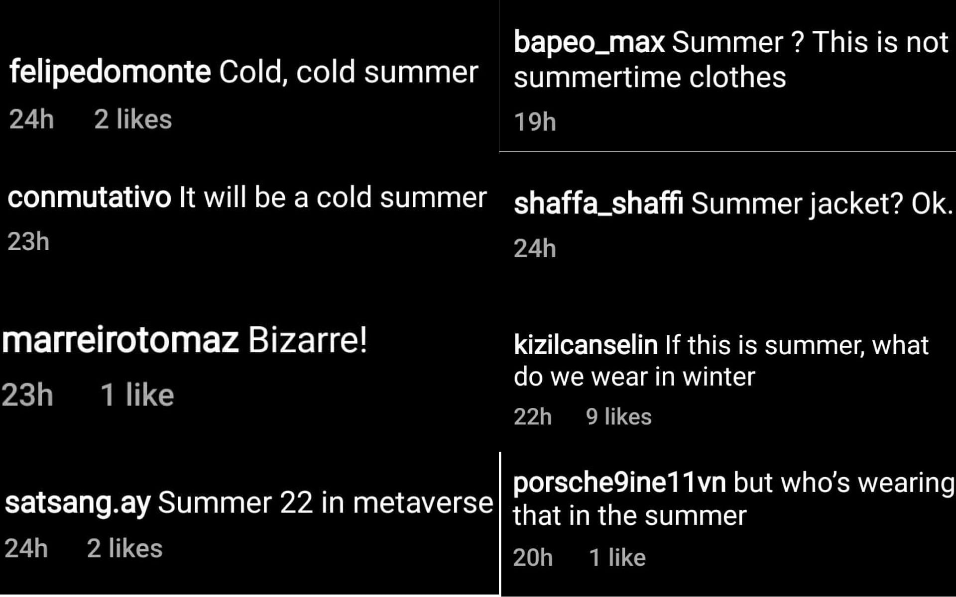 Fans reaction to the summer spring 2022 collection by the label (Image via Sportskeeda)
