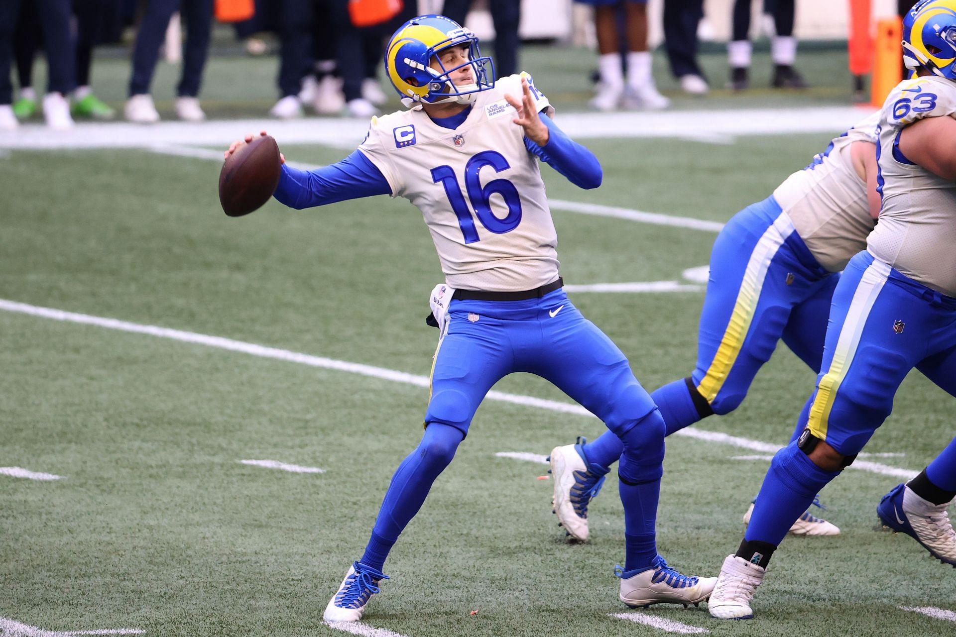 Jared Goff with the Los Angeles Rams