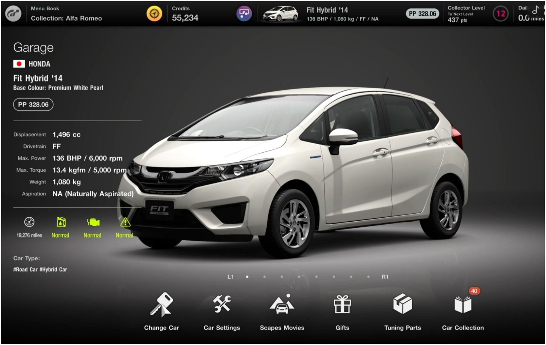 The Honda Fit Hybrid is perhaps the best of the starter cars for drivers in the game (Image via Sony)