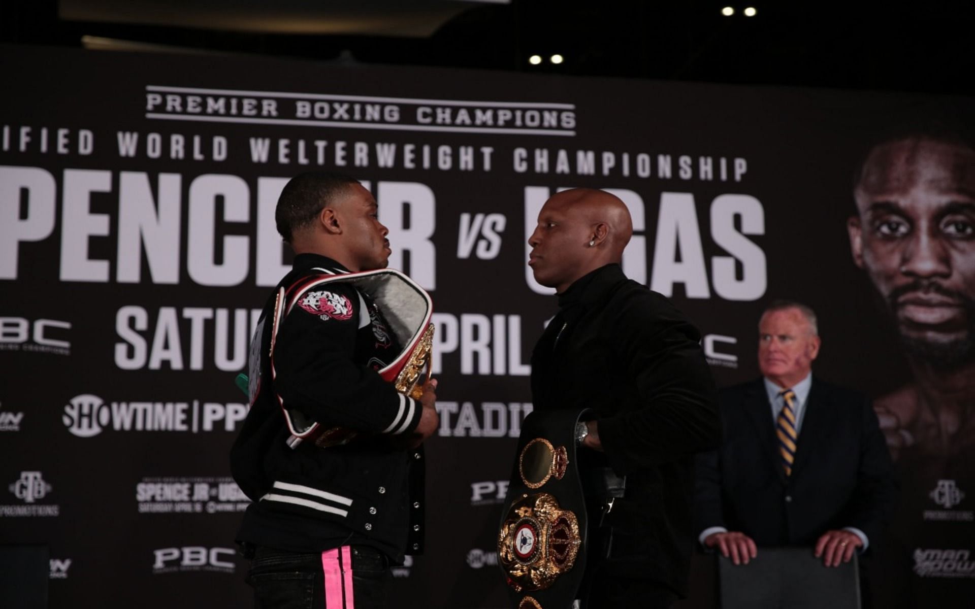 Errol Spence Jr. (Left) is confident ahead of his bout against Yordenis Ugas (R)