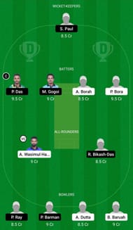 Dream11 Team for Radial Club vs Club Triranga - Assam Premier Club T20 Championship 2022.