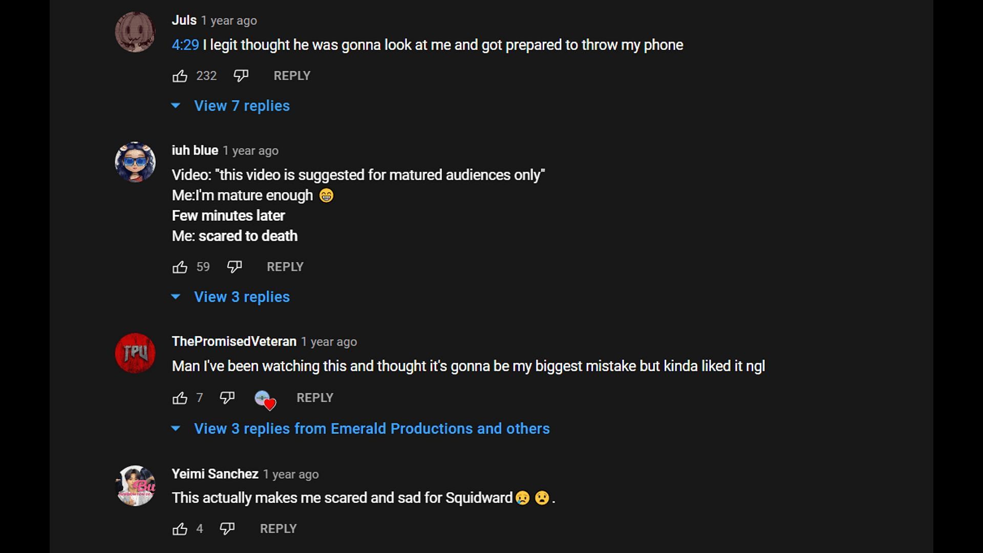 Comments by viewers who watched the video(1/3) (Image via Emerald Productions/YouTube)